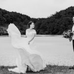 photo de mariage en blanc noir